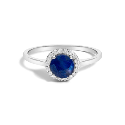 10K White Gold Purple Amethyst and 1/10 Cttw Diamond Halo Ring Bids.com