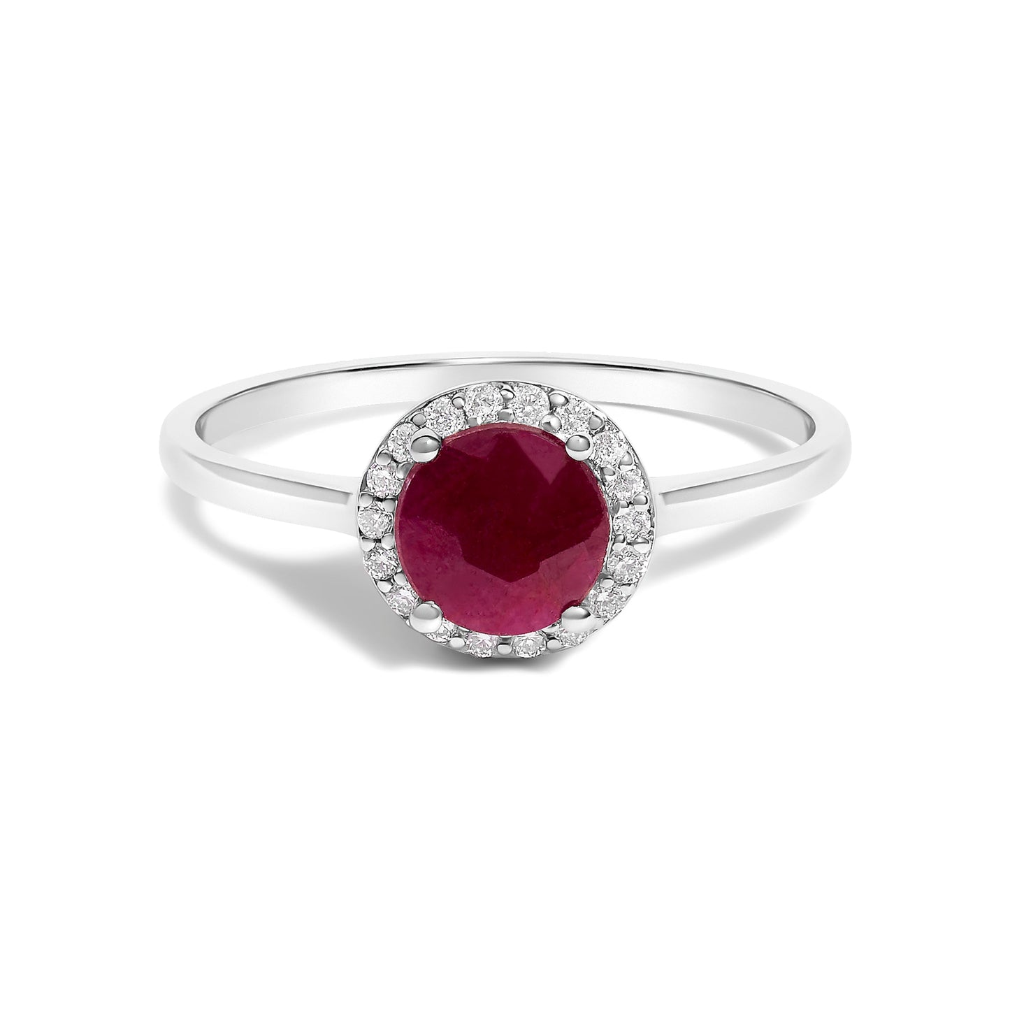 10K White Gold Purple Amethyst and 1/10 Cttw Diamond Halo Ring Bids.com