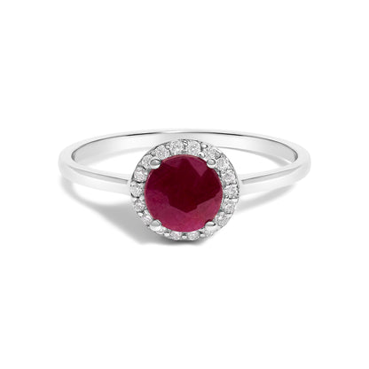 10K White Gold Purple Amethyst and 1/10 Cttw Diamond Halo Ring Bids.com