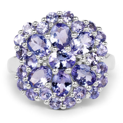 3.91 Carat Genuine Tanzanite .925 Sterling Silver Ring Bids.com