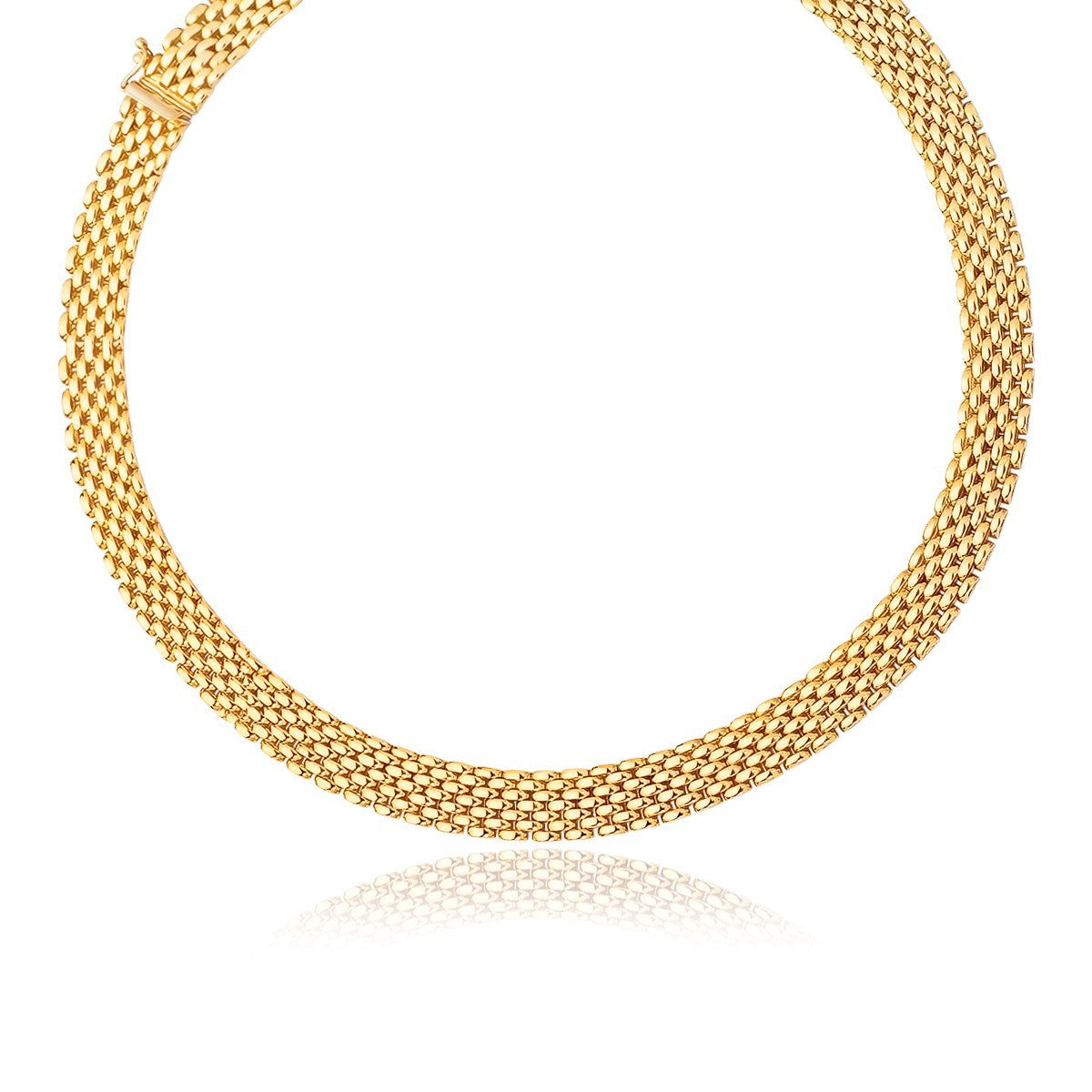 14k Yellow Gold Flexible Panther 9.0mm Line Necklace Bids.com