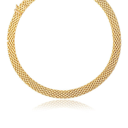 14k Yellow Gold Flexible Panther 9.0mm Line Necklace Bids.com