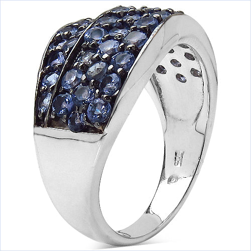 1.68 Carat Genuine Tanzanite .925 Sterling Silver Ring Bids.com