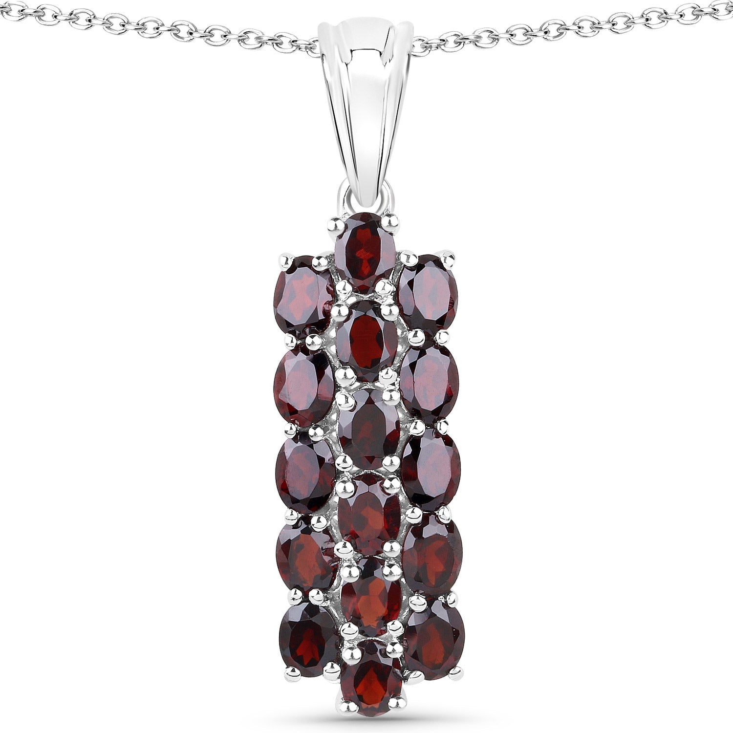 10.40 Carat Genuine Garnet .925 Sterling Silver 3 Piece Jewelry Set (Ring, Earrings, and Pendant w/ Chain) Bids.com