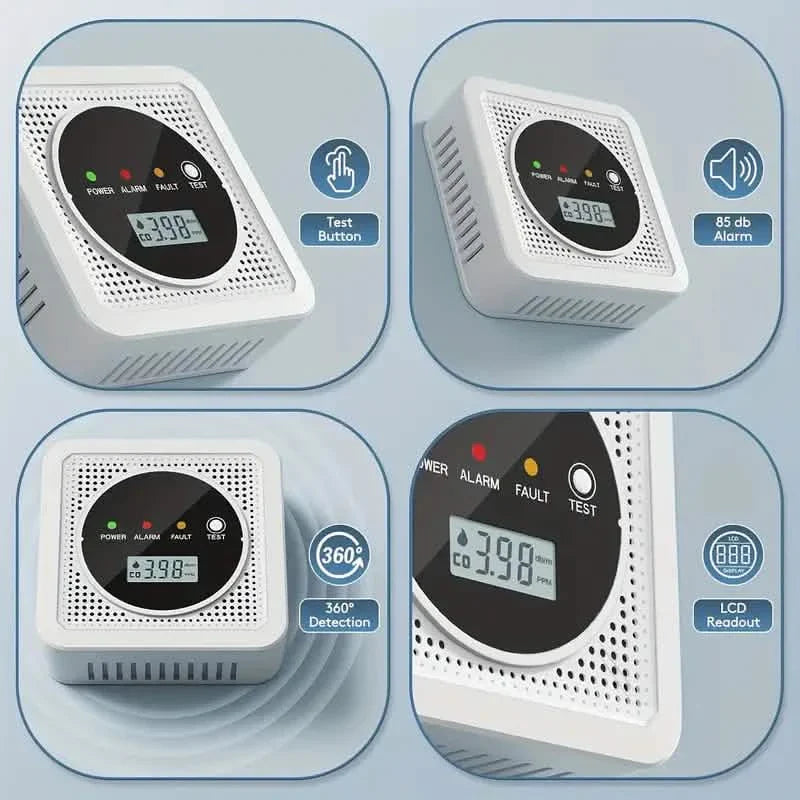 Dual Sensor Smoke & Carbon Monoxide Detector Alarm with LCD Display DailySale
