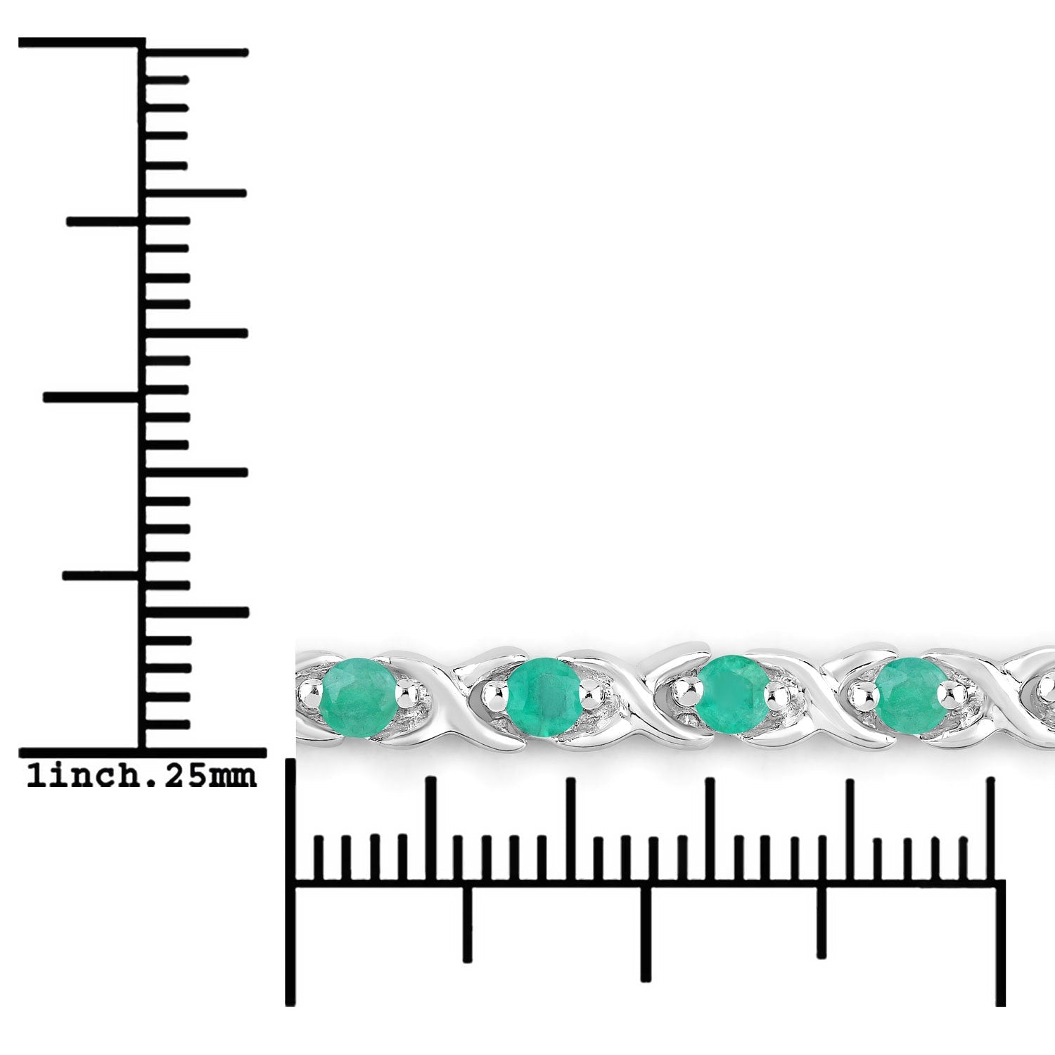 0.72 Carat Genuine Emerald .925 Sterling Silver Bracelet Bids.com