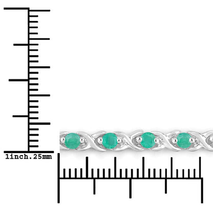 0.72 Carat Genuine Emerald .925 Sterling Silver Bracelet Bids.com