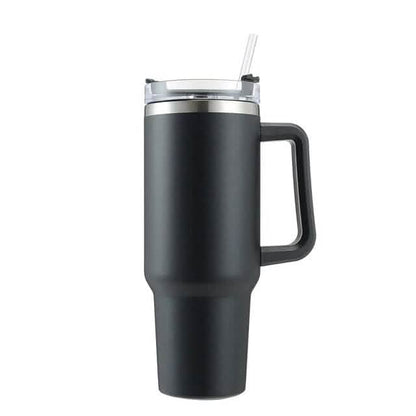 40oz Reusable Vacuum Tumbler with Insulated Double Wall and Cup Handle DailySale