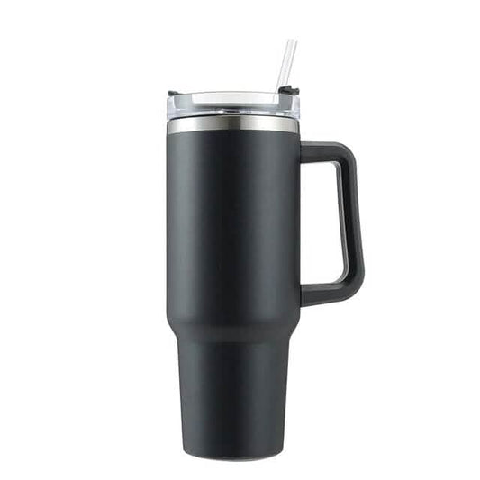 40oz Reusable Vacuum Tumbler with Insulated Double Wall and Cup Handle DailySale