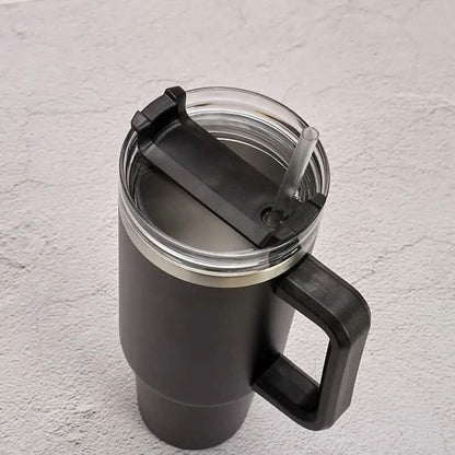40oz Reusable Vacuum Tumbler with Insulated Double Wall and Cup Handle DailySale