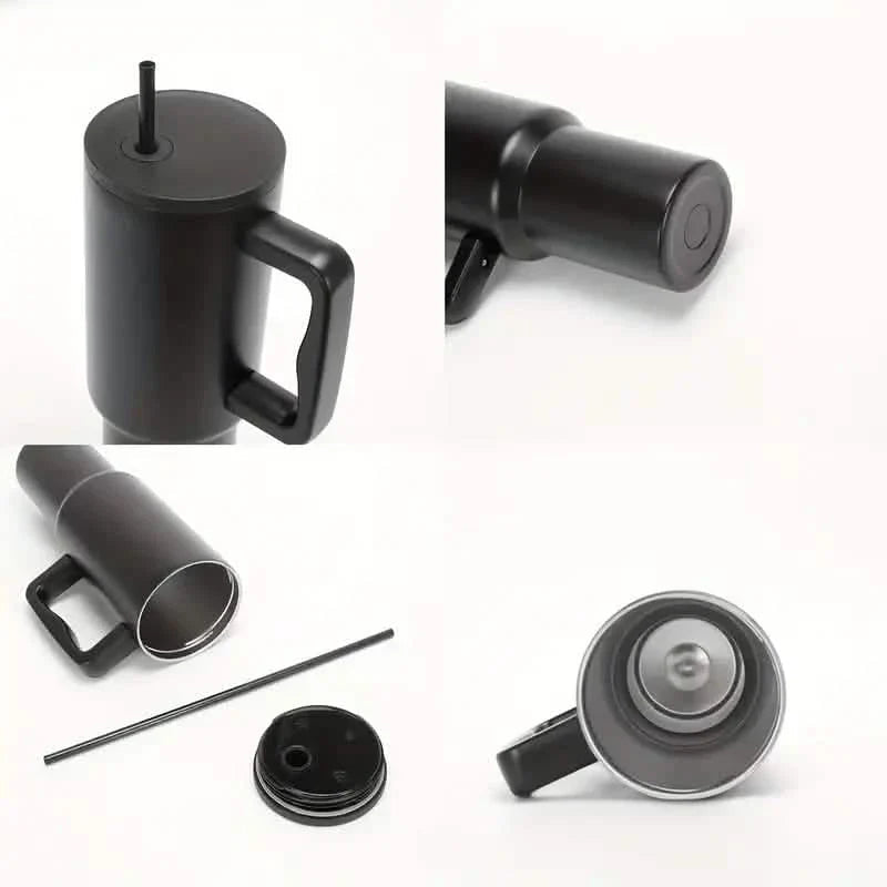 40oz Tumbler with Handle, Lid and Straw Insulated Cup Reusable Stainless Steel DailySale