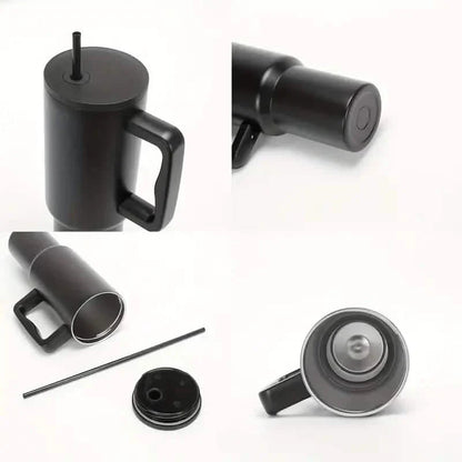 40oz Tumbler with Handle, Lid and Straw Insulated Cup Reusable Stainless Steel DailySale