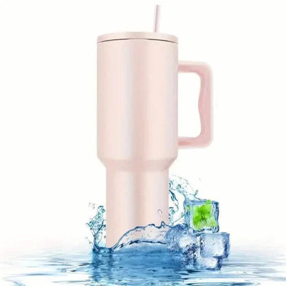 40oz Tumbler with Handle, Lid and Straw Insulated Cup Reusable Stainless Steel DailySale