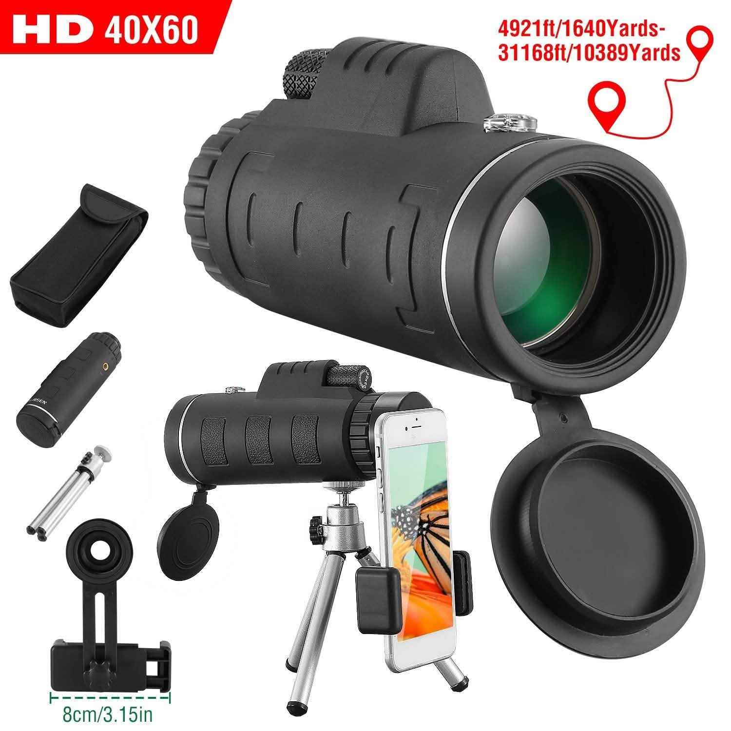 40x60 HD Optical Monocular Telescope with FMC Lens DailySale