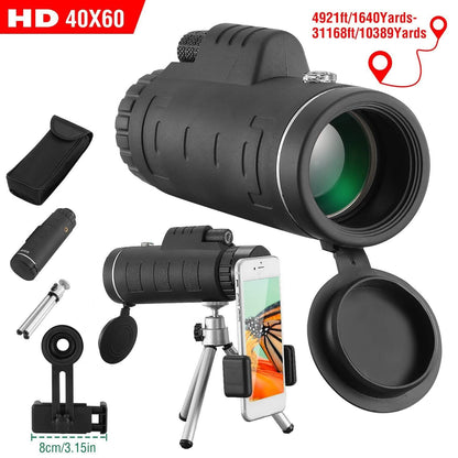 40x60 HD Optical Monocular Telescope with FMC Lens DailySale