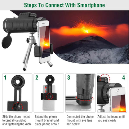 40x60 HD Optical Monocular Telescope with FMC Lens DailySale