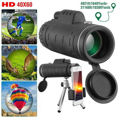 40x60 HD Optical Monocular Telescope with FMC Lens DailySale