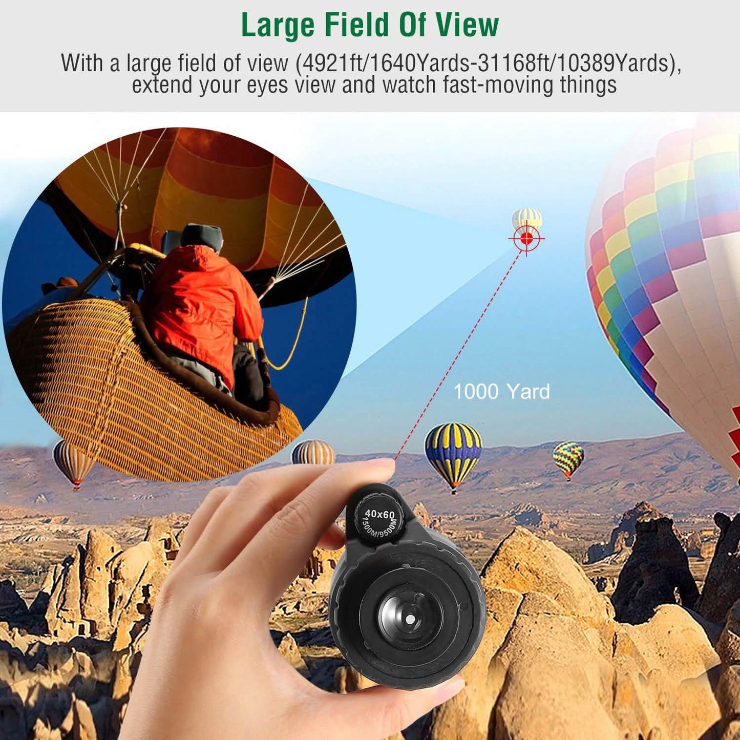 40x60 HD Optical Monocular Telescope with FMC Lens DailySale