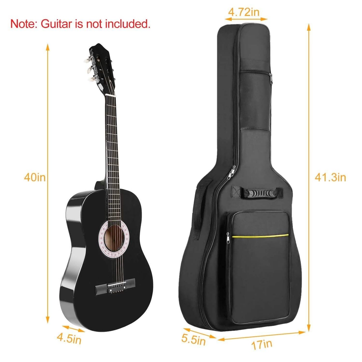 41" 5mm Thick Padded Protective Acoustic Guitar Bag DailySale
