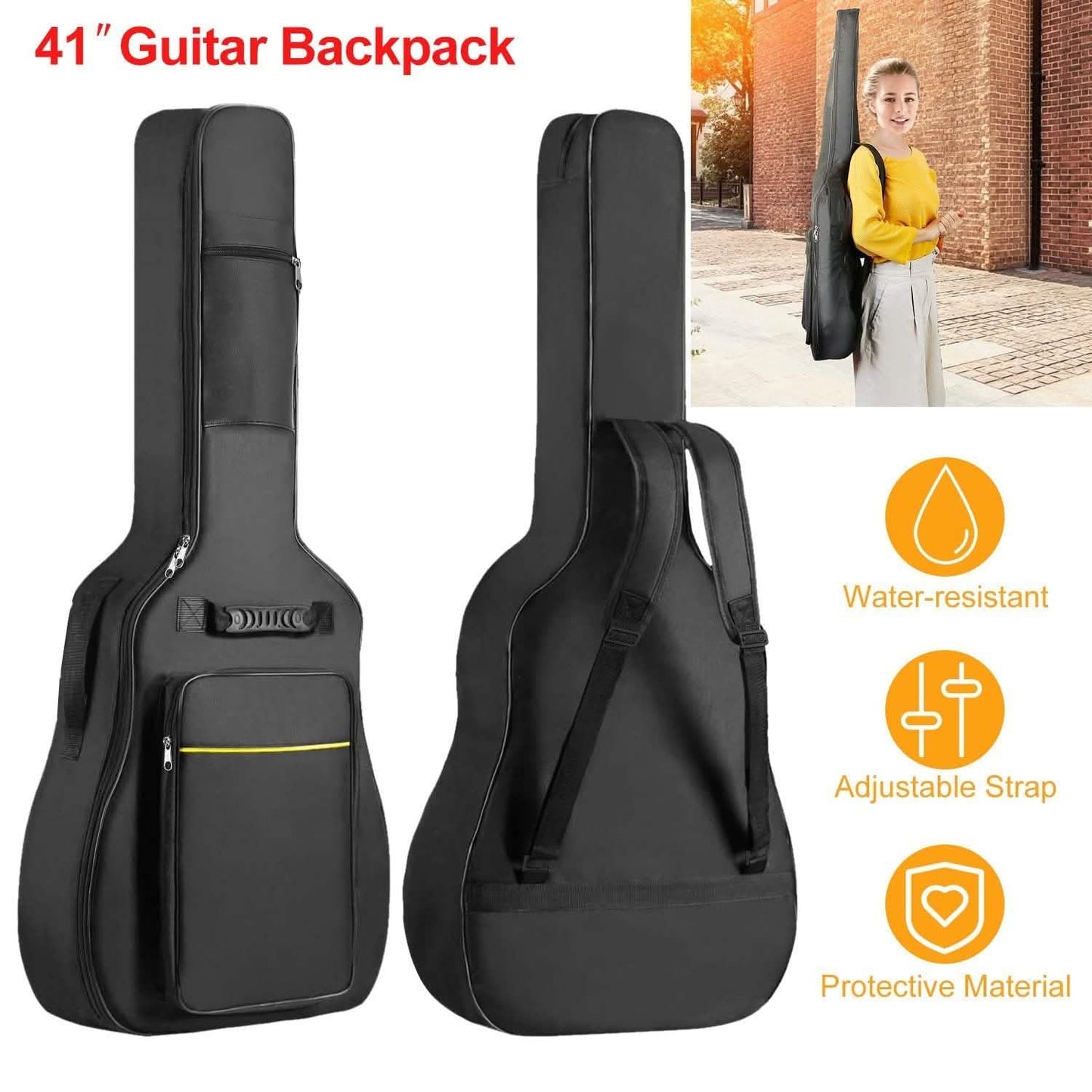 41" 5mm Thick Padded Protective Acoustic Guitar Bag DailySale