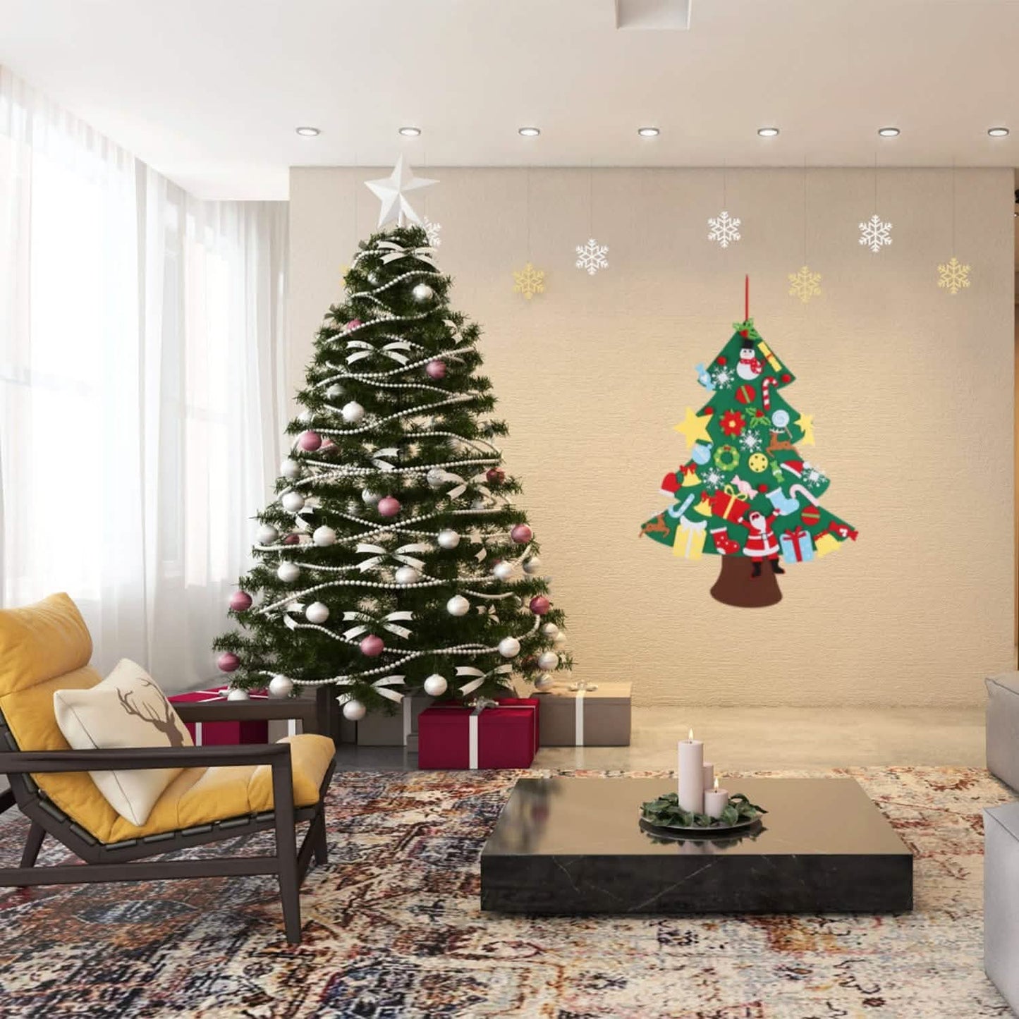 41-Piece: DIY Felt Christmas Tree Detachable Ornaments for Kids DailySale