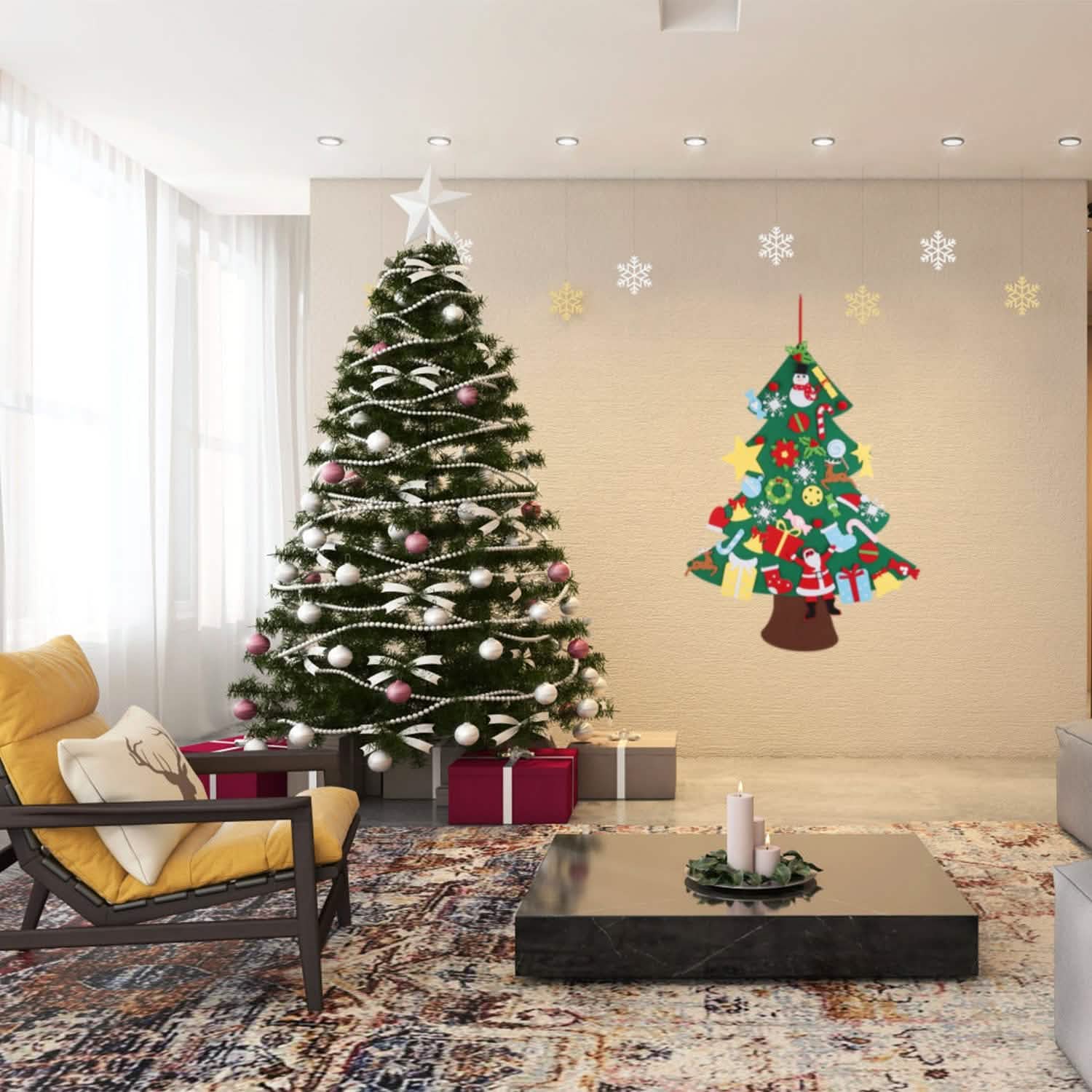 41-Piece: DIY Felt Christmas Tree Detachable Ornaments for Kids DailySale