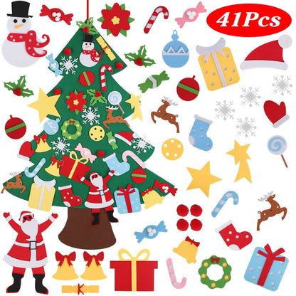 41-Piece: DIY Felt Christmas Tree Detachable Ornaments for Kids DailySale
