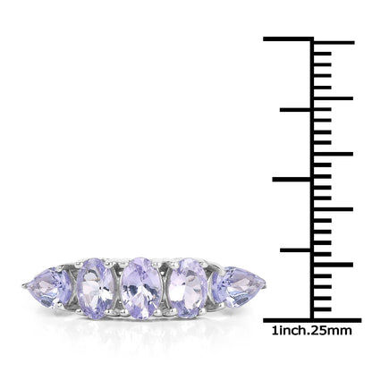 2.33 Carat Genuine Tanzanite .925 Sterling Silver Ring Bids.com
