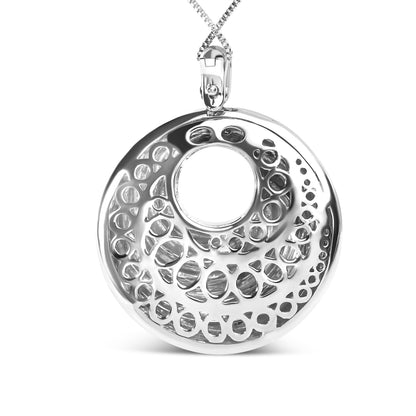 .925 Sterling Silver Endless Wave Swirl Statement Medallion 18" Pendant Necklace Bids.com