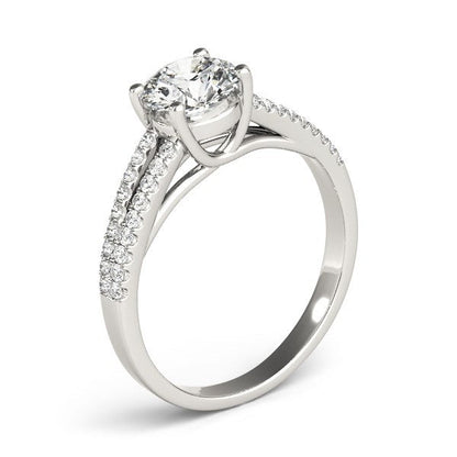 14k White Gold Split Shank Round Diamond Engagement Ring (1 1/8 cttw) Bids.com