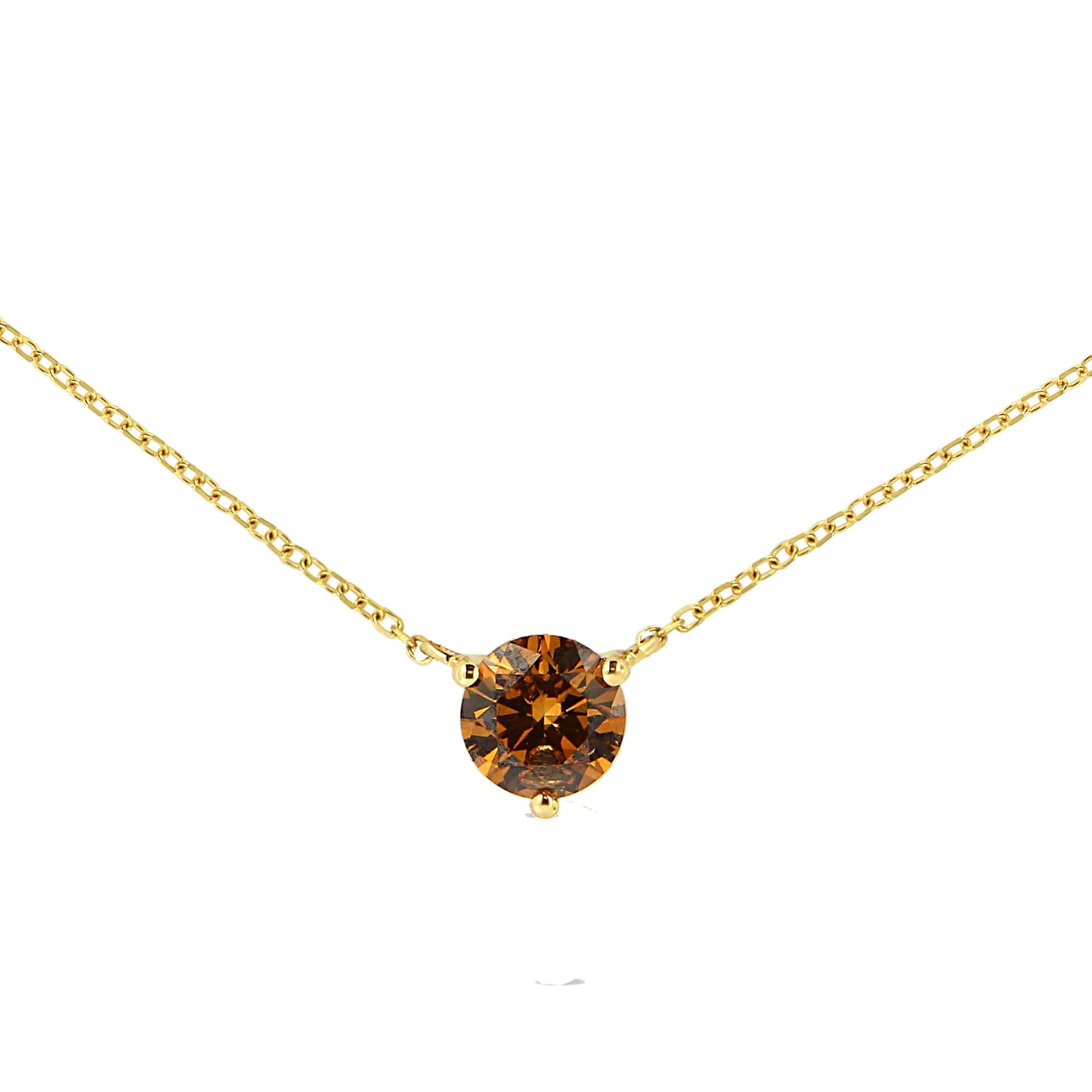 14K Yellow Gold 1/2 Cttw Martini Set Lab Grown Yellow Diamond Solitaire 18" Pendant Necklace (Yellow Color, VS2-SI1 Clarity) Bids.com