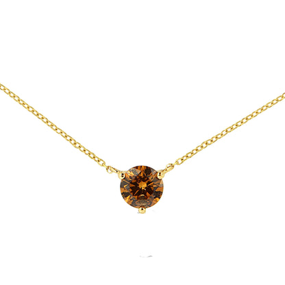 14K Yellow Gold 1/2 Cttw Martini Set Lab Grown Yellow Diamond Solitaire 18" Pendant Necklace (Yellow Color, VS2-SI1 Clarity) Bids.com