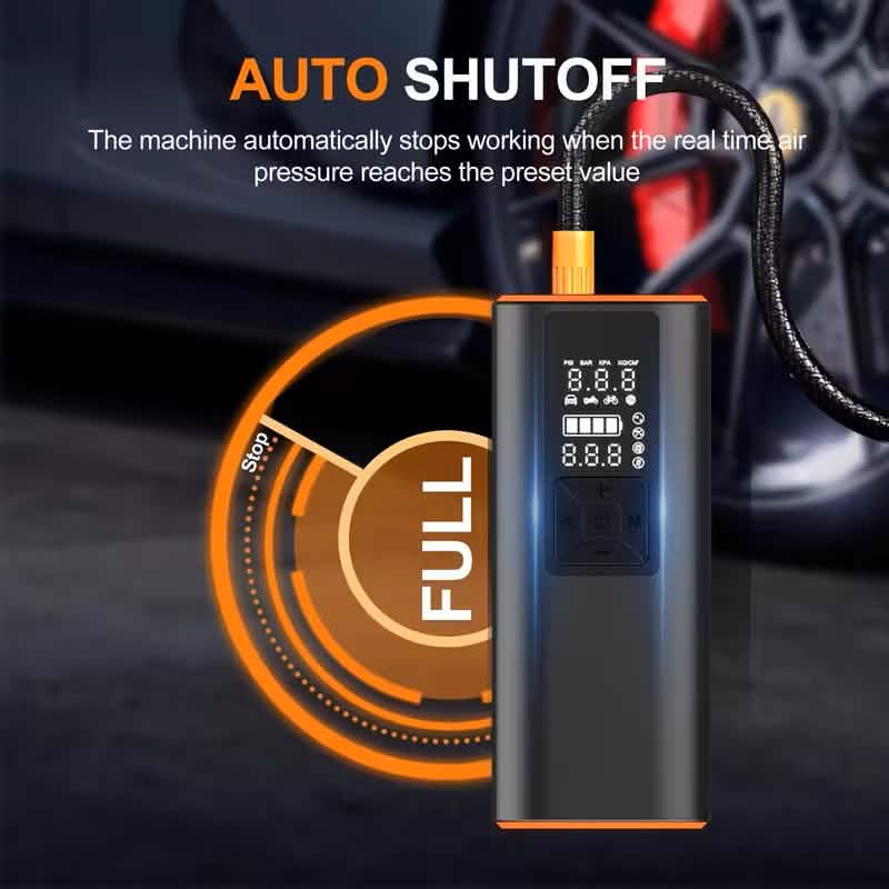 Portable Tire Inflator Air Compressor – 150 PSI Digital Air Pump with Light for Car, Bike & Motorcycle DailySale