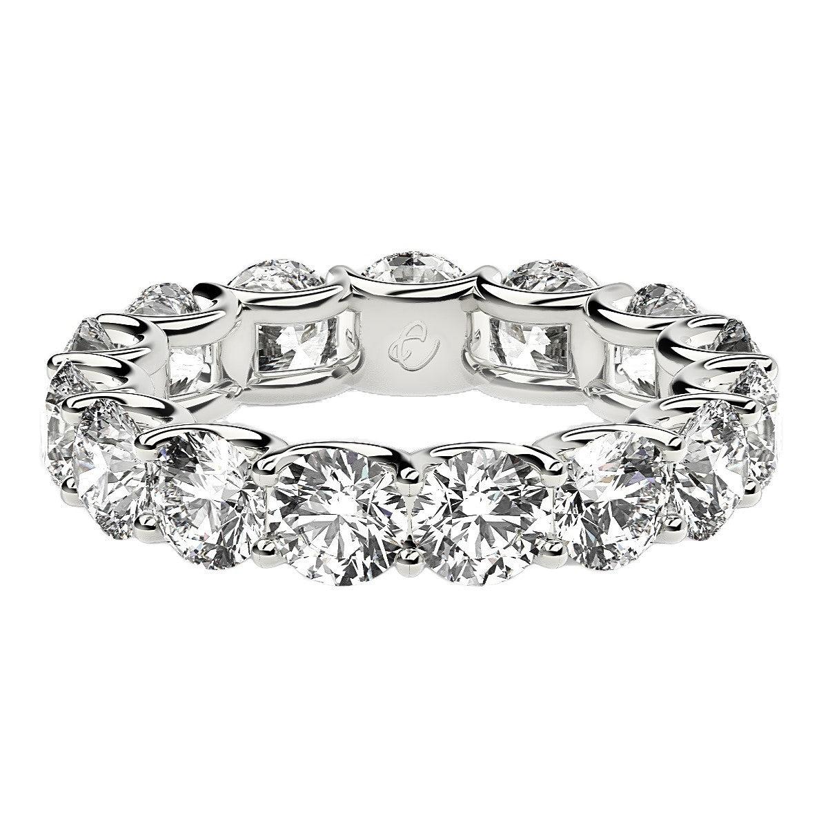 Round Cut Lab Grown Diamond Eternity Ring in 14k White Gold (5 cttw FG/VS2) Bids.com