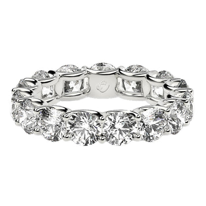 Round Cut Lab Grown Diamond Eternity Ring in 14k White Gold (5 cttw FG/VS2) Bids.com