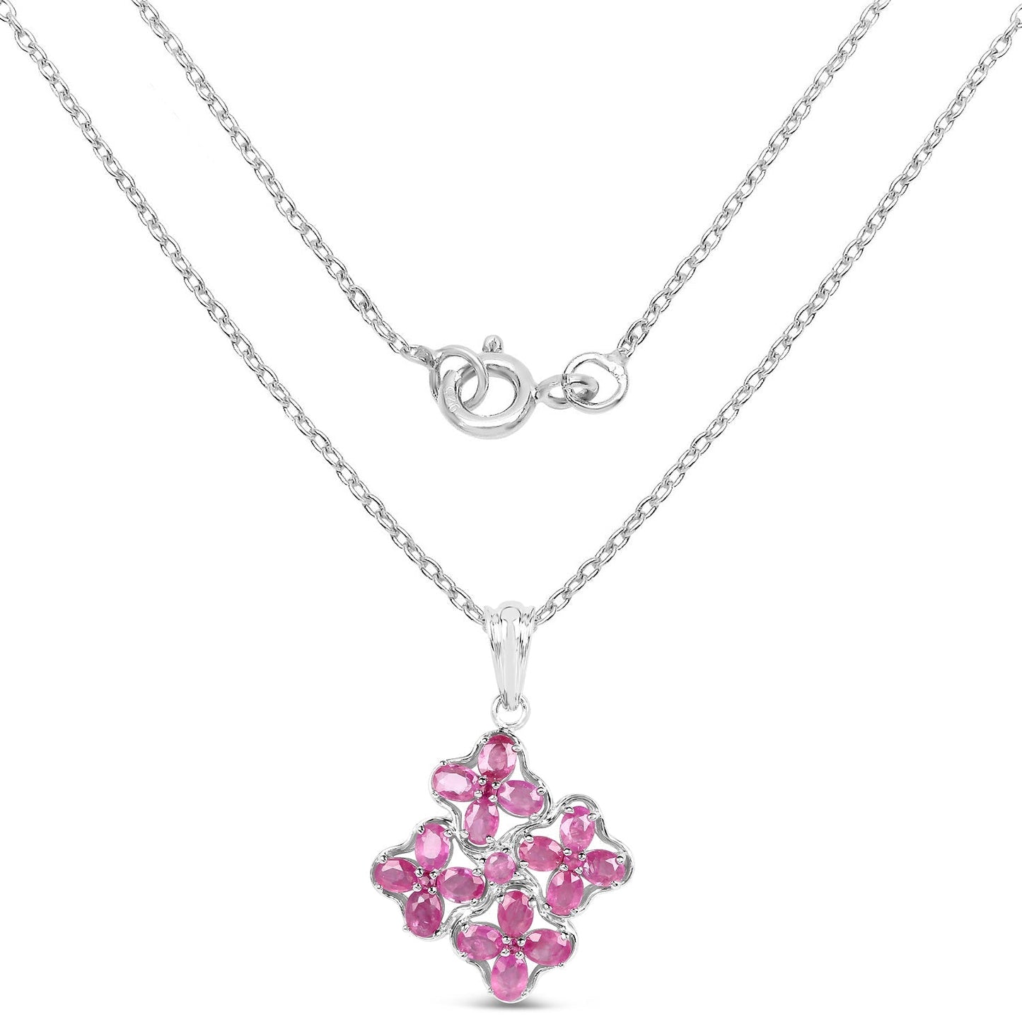 3.72 Carat Genuine Ruby .925 Sterling Silver Pendant Bids.com