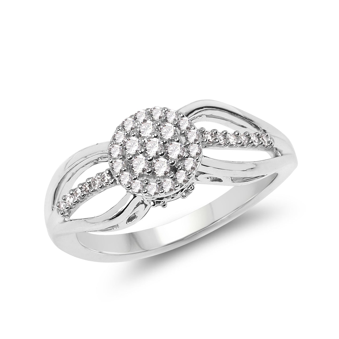 0.25 Carat Genuine White Diamond 14K White Gold Ring (E-F Color, SI Clarity) Bids.com