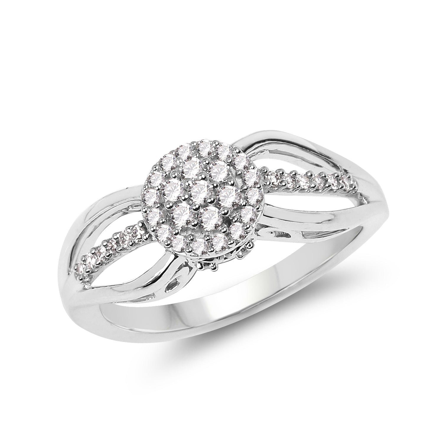 0.25 Carat Genuine White Diamond 14K White Gold Ring (E-F Color, SI Clarity) Bids.com