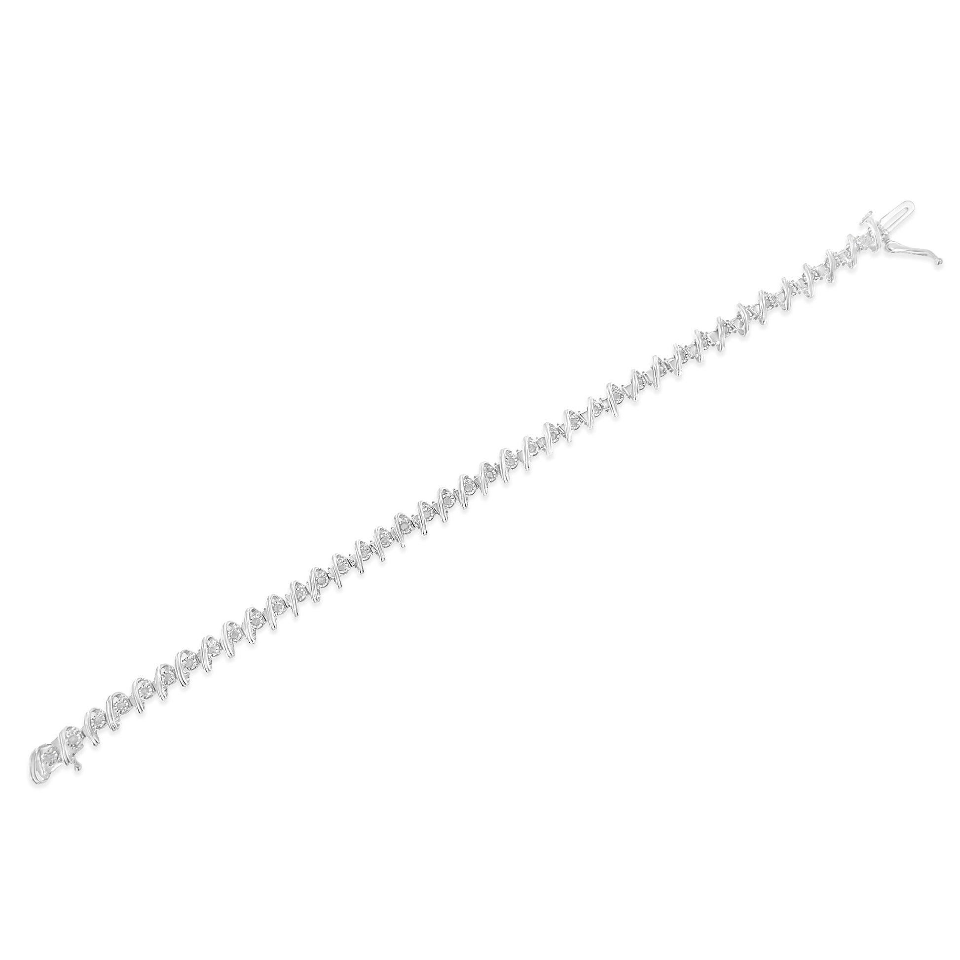 .925 Sterling Silver 1/2 Cttw Diamond Miracle-Set 7" Tennis Bracelet (I-J Color, I3 Clarity) Bids.com