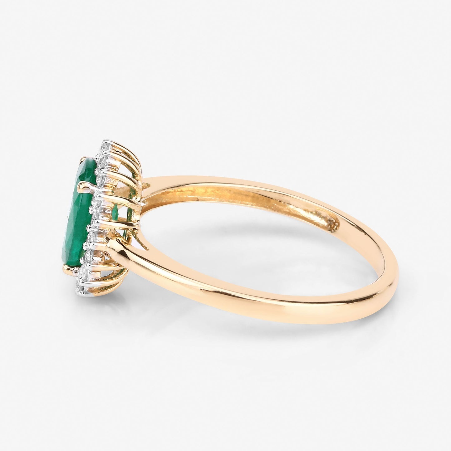 1.34 Carat Genuine Zambian Emerald and White Diamond 14K Yellow Gold Ring Bids.com