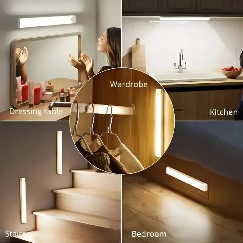 12-Pack: White LED Motion Sensor Cabinet Lights – Magnetic, USB Rechargeable, Detachable for Indoor Use DailySale