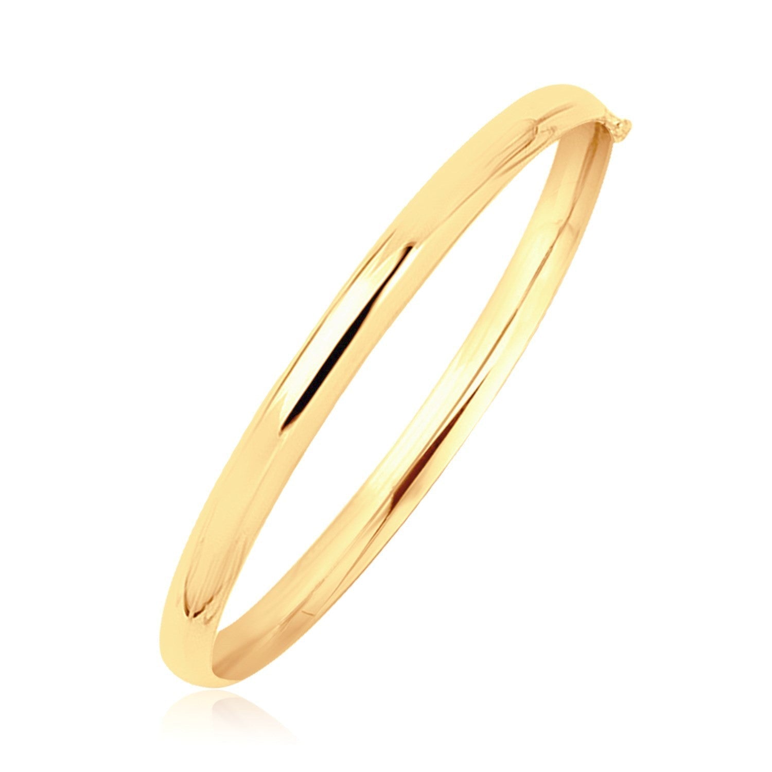 14k Yellow Gold Dome Design Polished Children's Bangle Bids.com