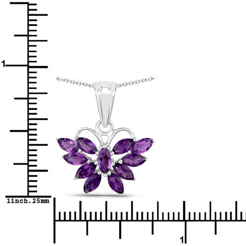 1.65 Carat Genuine Amethyst .925 Sterling Silver Pendant Bids.com