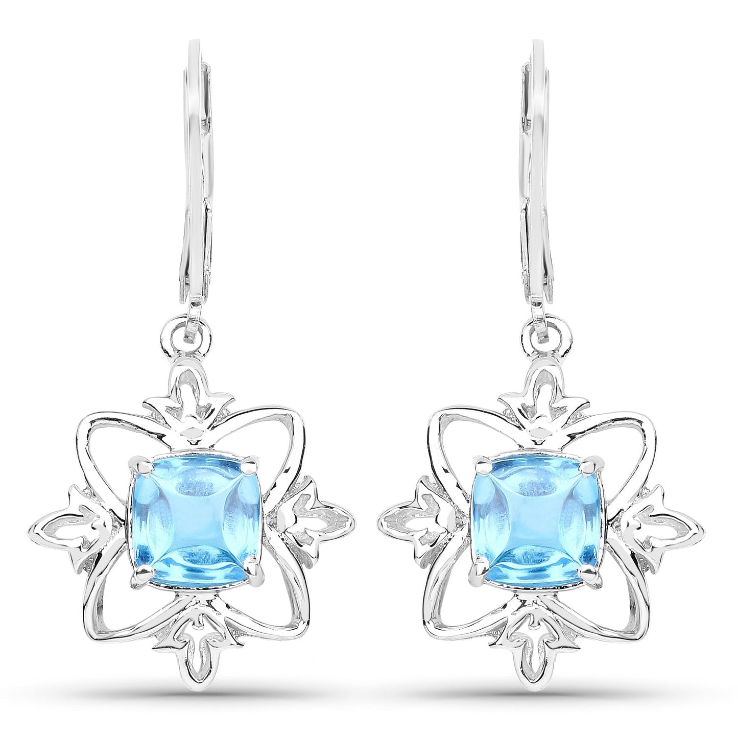 5.30 Carat Genuine Swiss Blue Topaz .925 Sterling Silver Earrings Bids.com