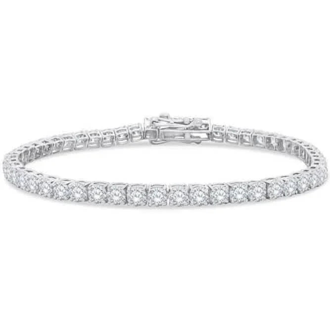4.20 Ct Round Cut Diamond Tennis Bracelet 14K White Gold Lab-Grown 6.25 Inch DailySale