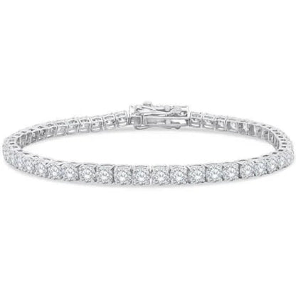 4.20 Ct Round Cut Diamond Tennis Bracelet 14K White Gold Lab-Grown 6.25 Inch DailySale