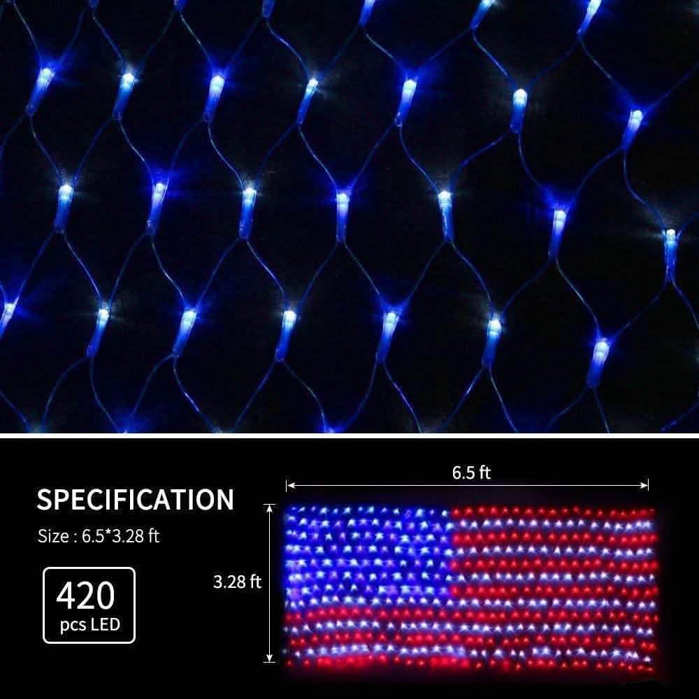 420 LED American Advanced Flag String Lights DailySale
