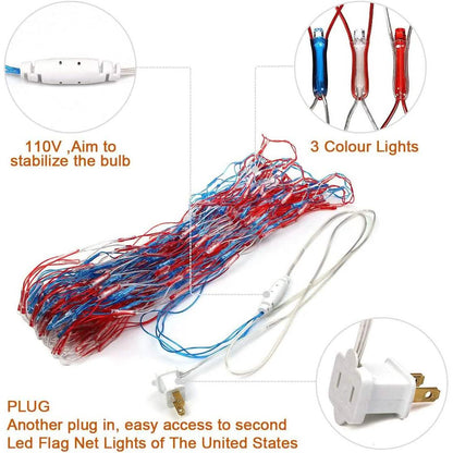 420 LED American Advanced Flag String Lights DailySale