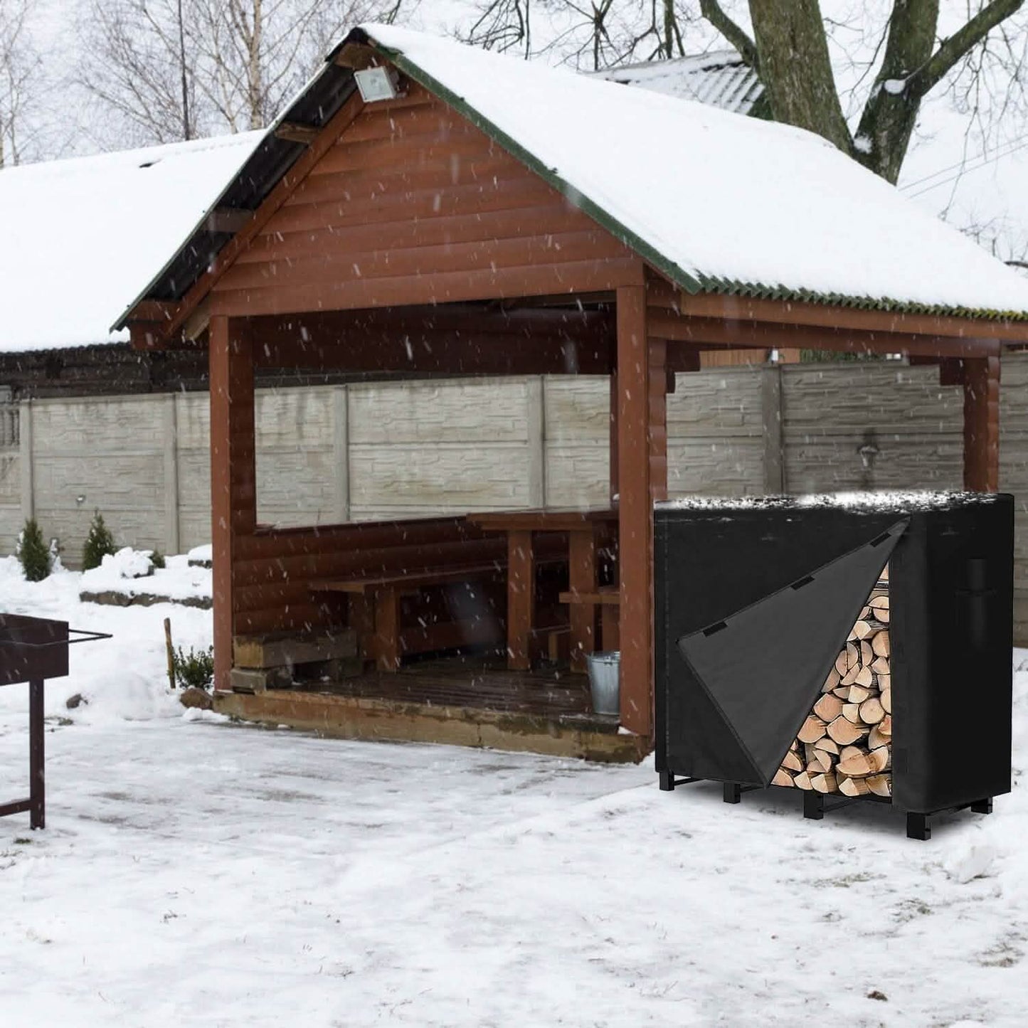 420D Oxford Fabric Firewood Rectangular Log Rack Cover DailySale