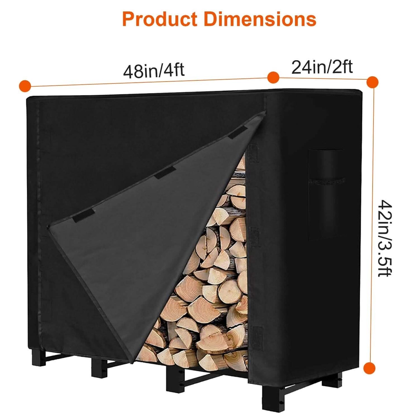 420D Oxford Fabric Firewood Rectangular Log Rack Cover DailySale